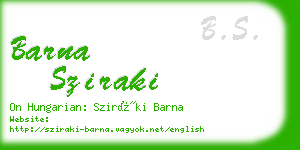 barna sziraki business card